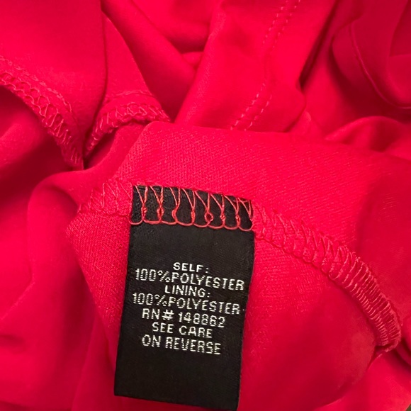 Torrrid Size 10  NWOT Red Chiffon Ruffled Cold Shoulder Skater Dress - Picture 8 of 8